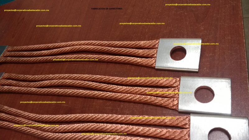 conectores con soguillas de cobre, trencillas redondas de cobre,power shunt,flexi bar
